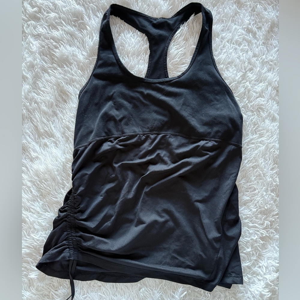 Fabletics black sinch tank top- size L